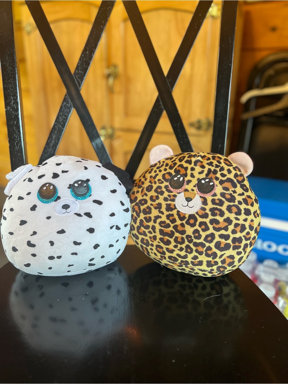 Ty Plush Spotted Animal Pillows - White & Yellow Leopard Print